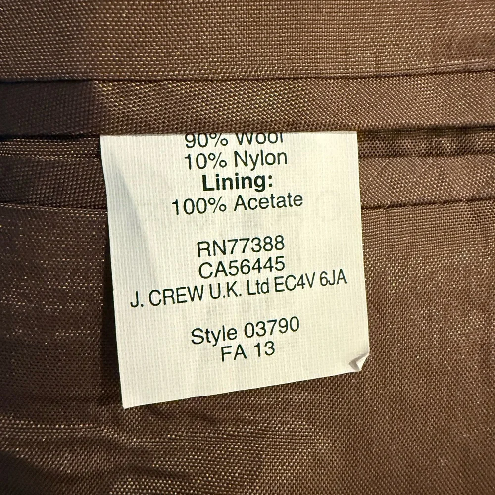 J.Crew Ludlow Wool Yorkshire Tweed Blazer Jacket Men Size 44L Brown Herringbone - Picture 7 of 10